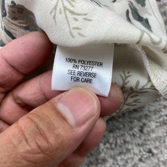 Croft & Barrow Blouse Top Women Size Extra Large XL Beige Floral Top Shirt - Picture 8 of 11